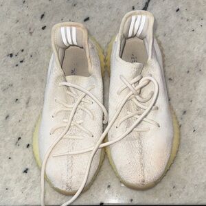 Yeezy Cream Sneakers with Yellow Sole
